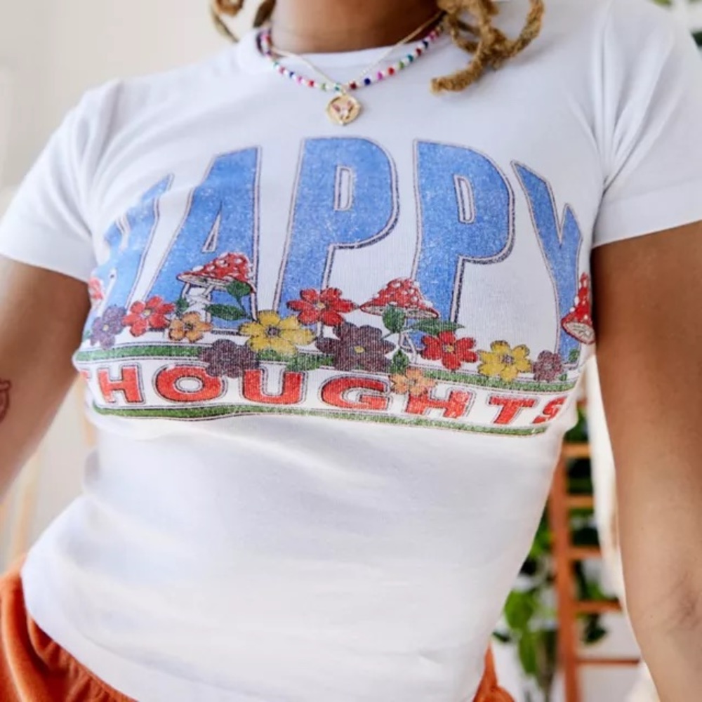 UO Happy Thoughts Baby Tee